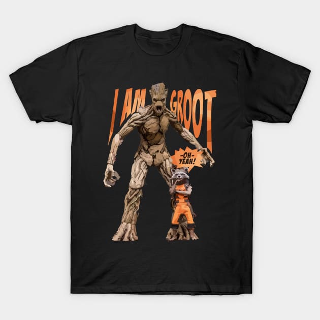 GROOT and ROCKET RACCOON T-Shirt by Joker & Angel